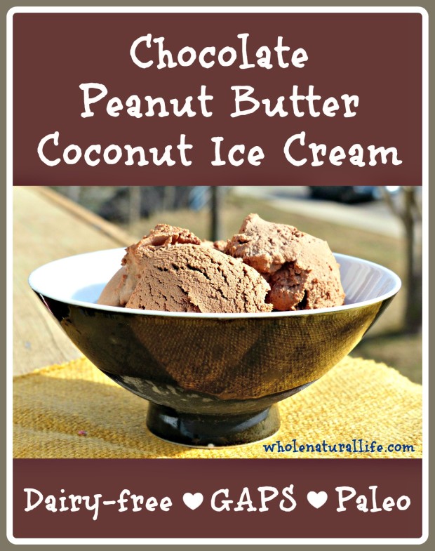 Chocolate Peanut Butter Coconut Ice Cream: Dairy-free and suitable for the GAPS diet