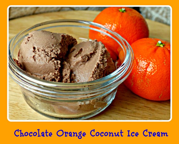 Chocolate Orange Ice Cream Dairy-free coconut ice cream sweetened with honey. Tastes like a chocolate orange!