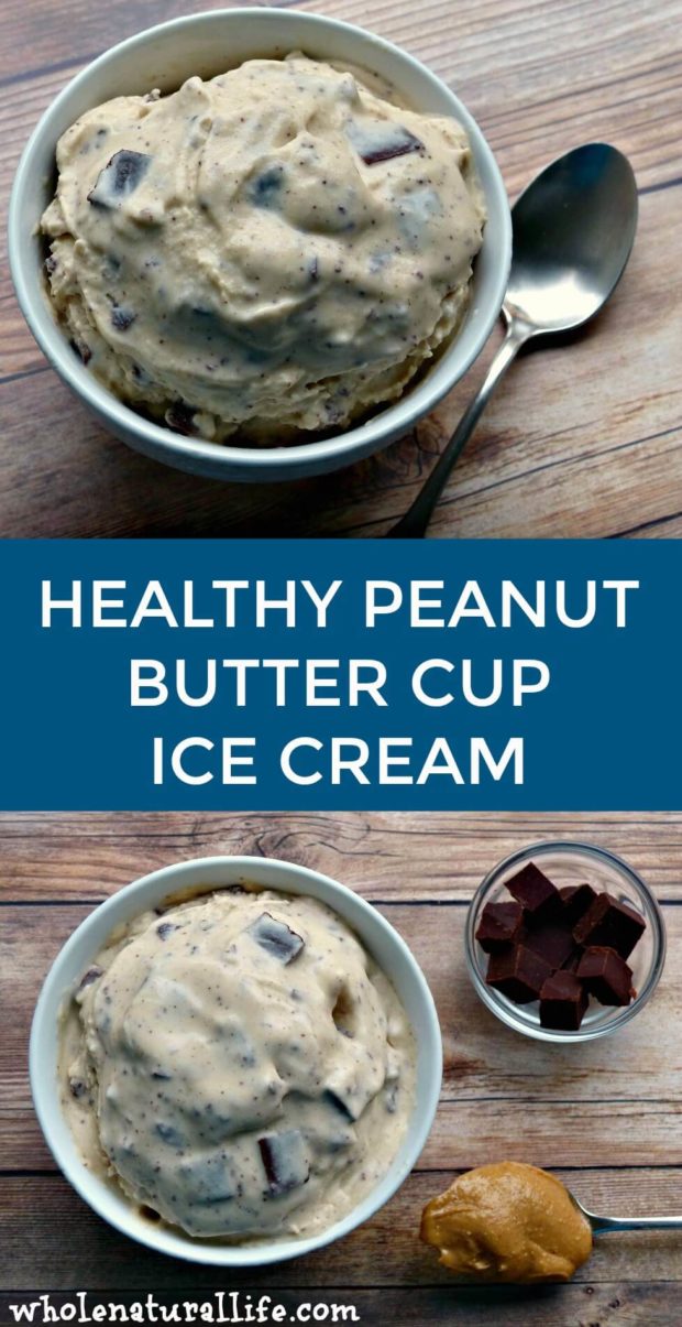 Healthy peanut butter cup ice cream | Homemade peanut butter cup ice cream | Coconut ice cream recipe | Dairy-free ice cream recipe