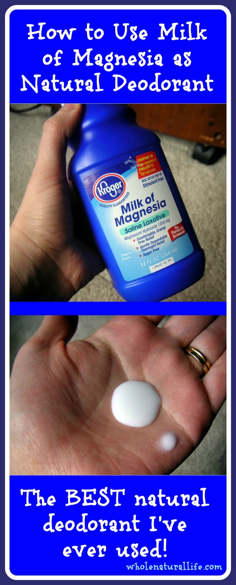 One Ingredient Milk of Magnesia Deodorant Whole Natural Life