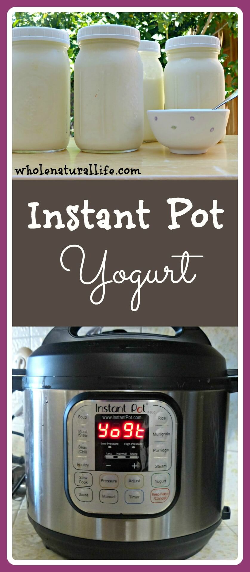 Instant Pot Yogurt Whole Natural Life